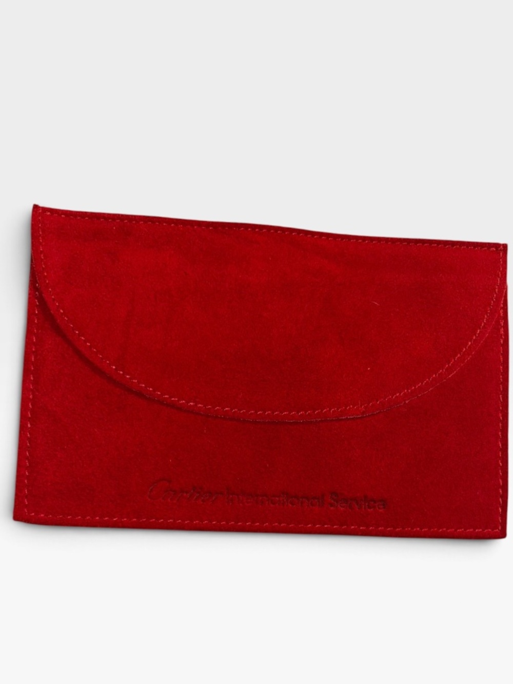 Cartier International Service signature red suede envelope jewelry dust bag